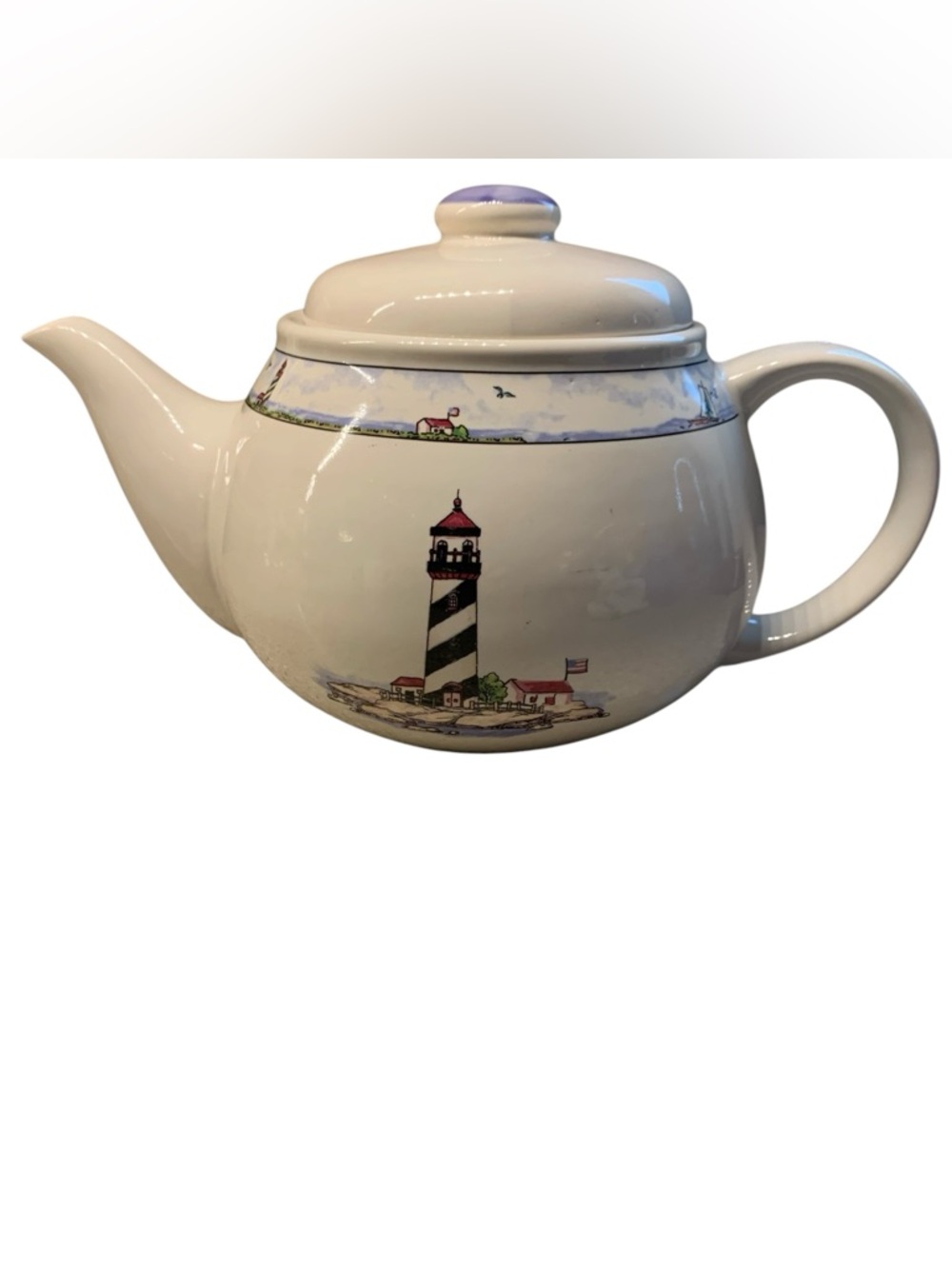 coastal lighthouse tea pot by totally today nautical theme